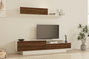 Hanah Home Elda Mueble de TV Blanco y Nogal